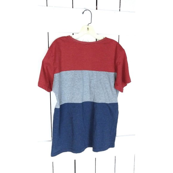 Wide stripe vneck short sleeve pullover tee - Picture 3 of 3